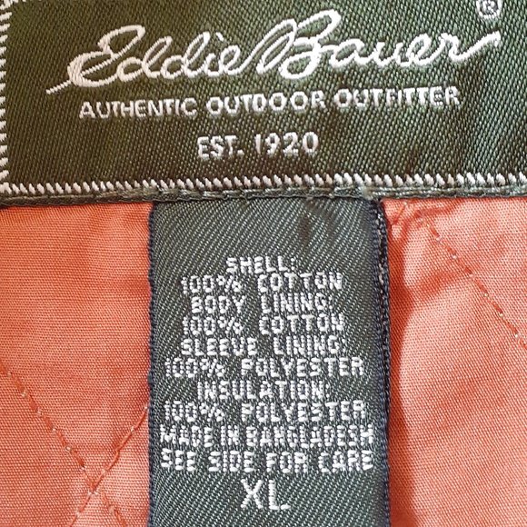 Eddie Bauer Tan Quilted Jacket with Orange Lining - Picture 7 of 14